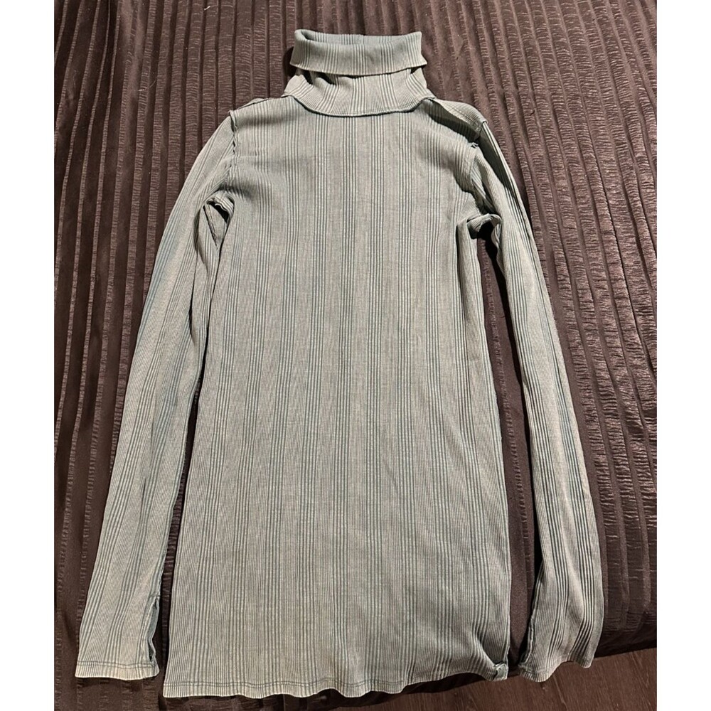 Free People We The Free Alameda Pullover Top Womens Size S Green Turtleneck